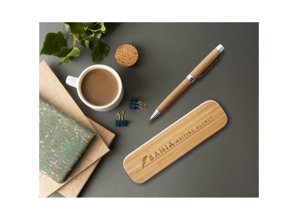 BAHIA. Penna a sfera in bambù con meccanismo a rotazione FullGadgets.com