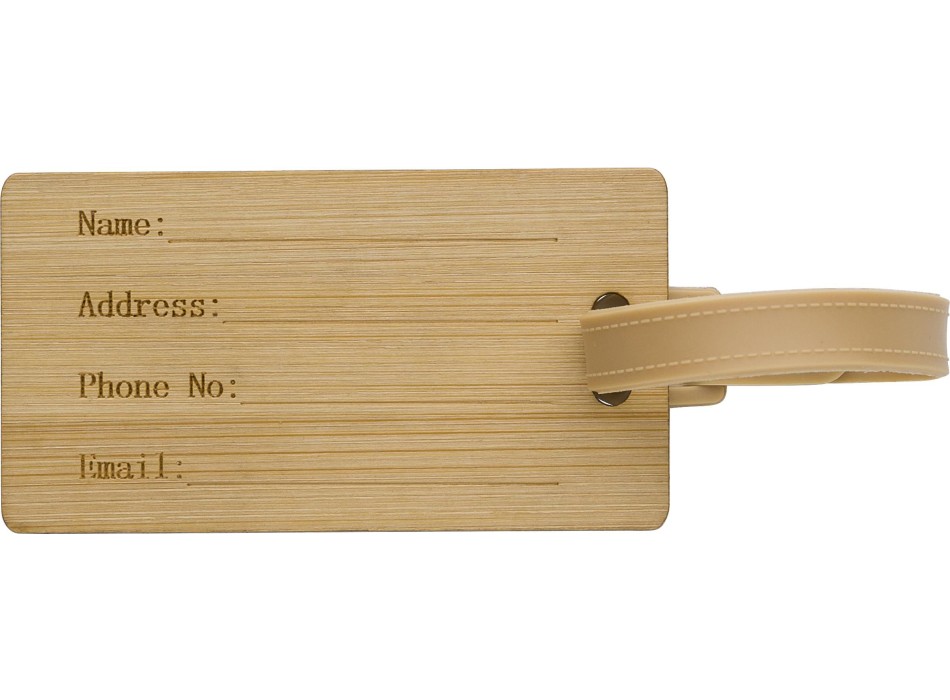 Bamboo luggage tag Shawn FullGadgets.com