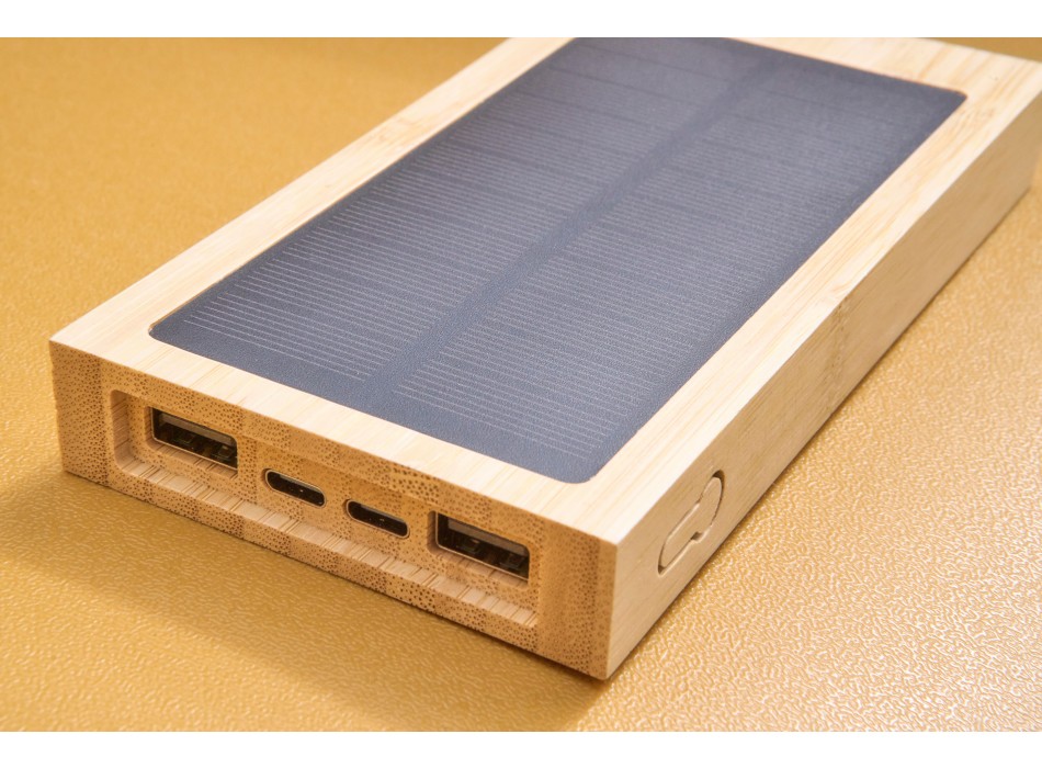 Bamboo solar power bank Elz FullGadgets.com