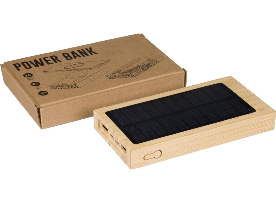 Bamboo solar power bank Elz FullGadgets.com