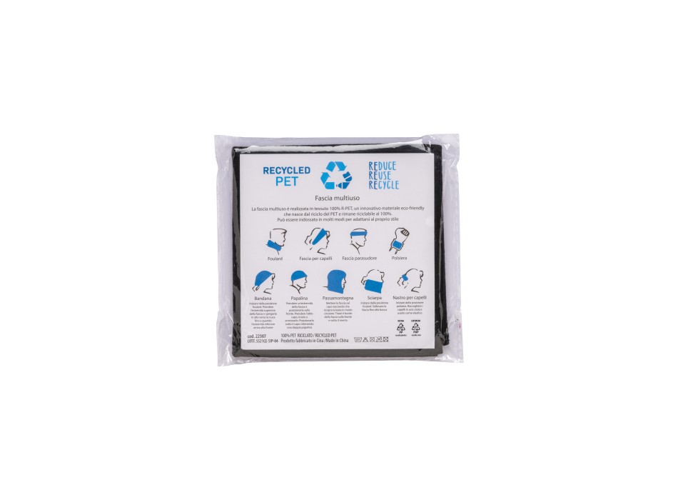 Bandana multiuso tubolare  R-pet in tessuto elastico FullGadgets.com