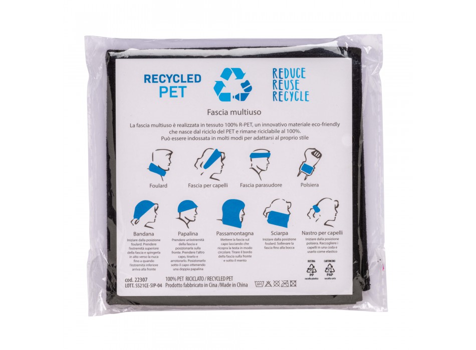 Bandana multiuso tubolare  r-pet in tessuto elastico FullGadgets.com