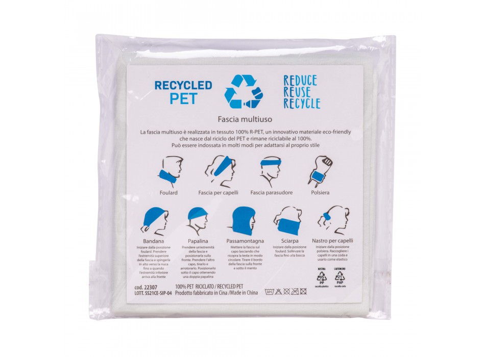Bandana multiuso tubolare  r-pet in tessuto elastico FullGadgets.com