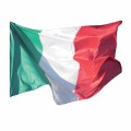 Bandiera Italiana E Bianca Personalizzabile Con Passante Per L'Asta E 2 Asole Per Essere Appesa, Asta Non Inclusa