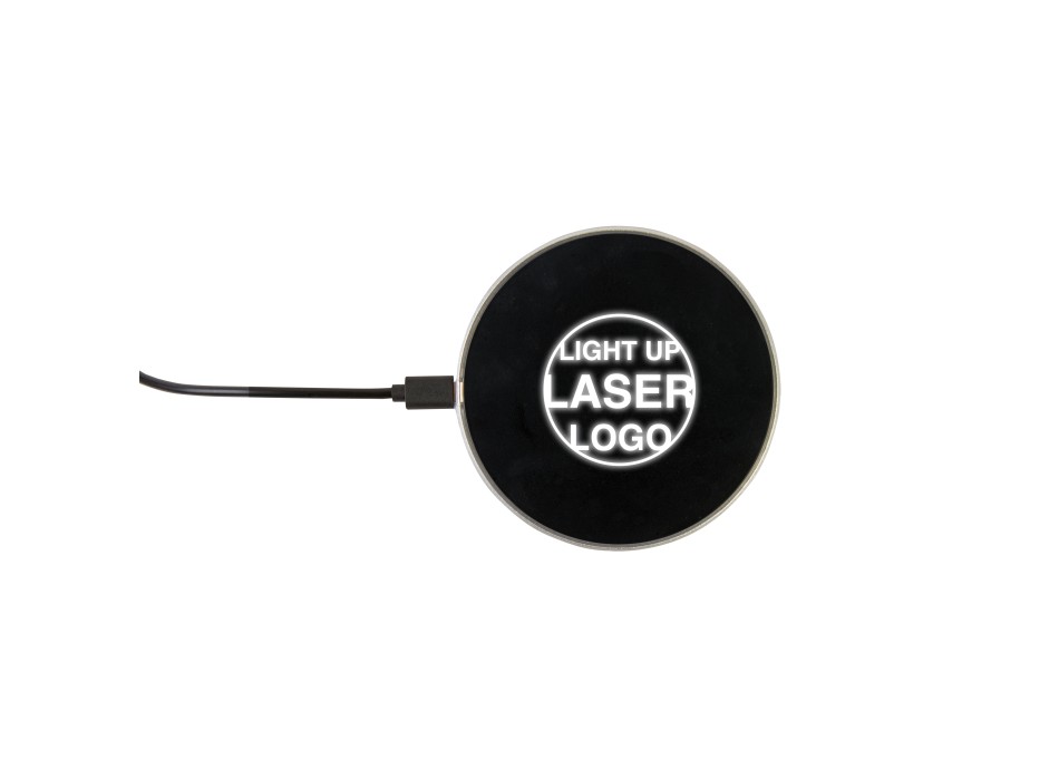Base di ricarica senza fili in plastica con luce LED per incisione laser, 10W FullGadgets.com