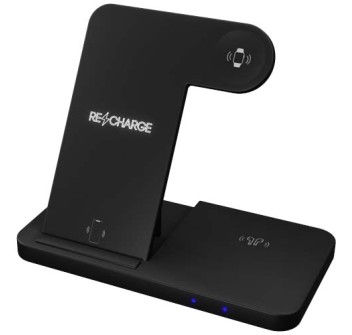 Base di ricarica wireless 3 in 1 con supporto per telefono SCX.design W28 FullGadgets.com