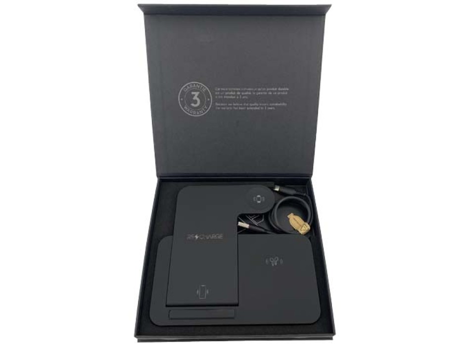 Base di ricarica wireless 3 in 1 con supporto per telefono SCX.design W28 FullGadgets.com