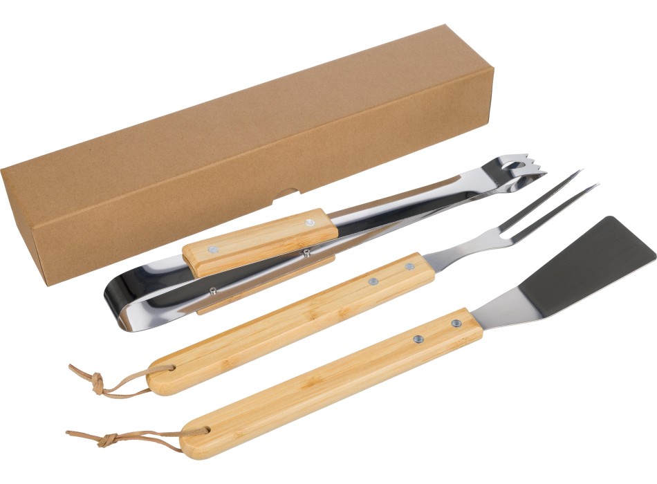 BBQ set Kaitlyn | Stainless steel | 3 pcs | Wooden handles FullGadgets.com
