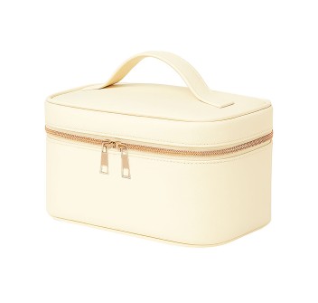 Beauty case grande in PU grana fine saffiano color pastello FullGadgets.com