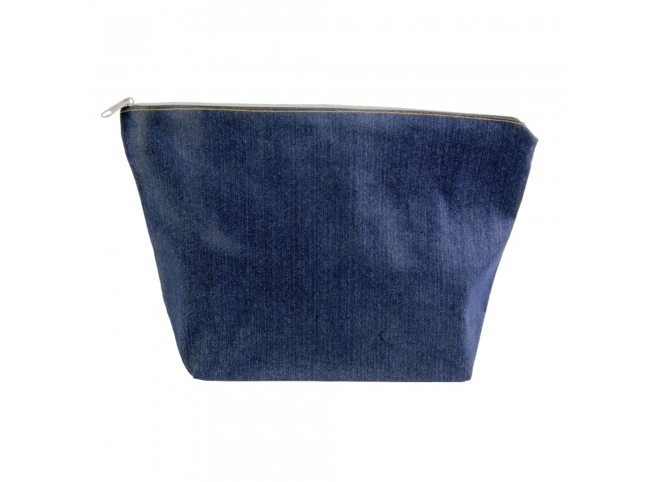 Beauty case in cotone denim 220 g/m2 (85% cotone - 15% poliestere) con chiusura zip FullGadgets.com