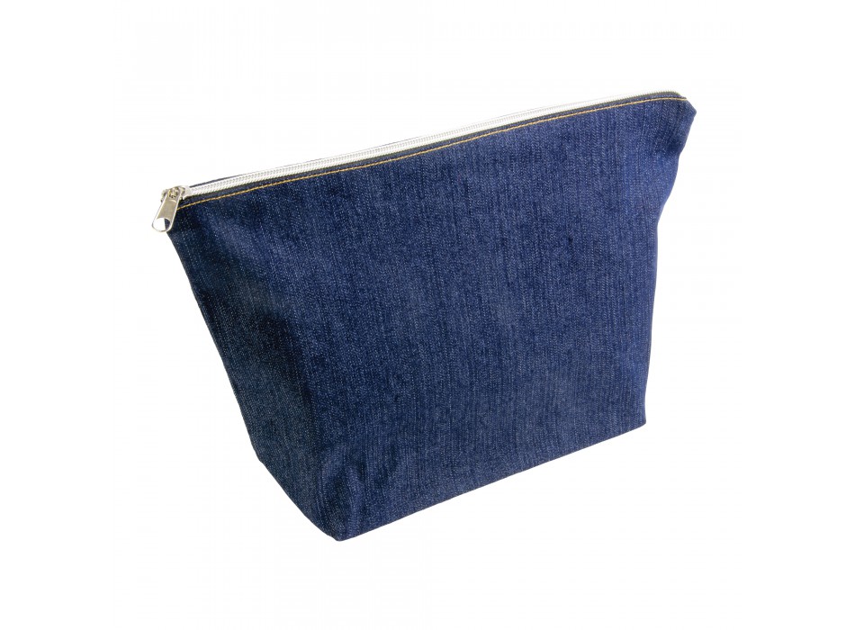 Beauty case in cotone denim 220 g/m2 (85% cotone - 15% poliestere) con chiusura zip FullGadgets.com