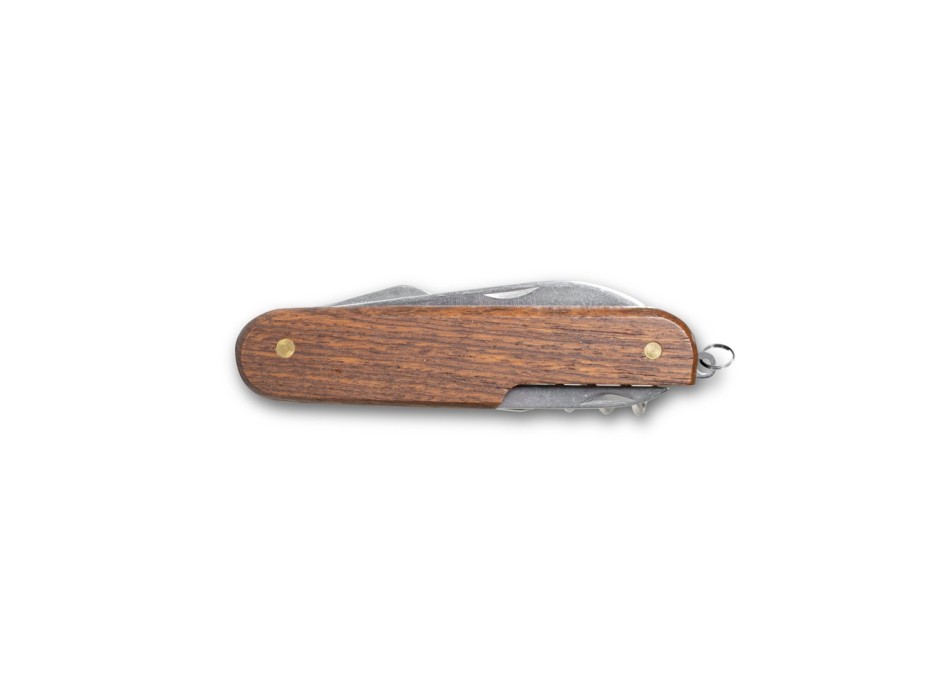 BELPIANO. Coltello tascabile multifunzione in acciaio inox e legno FullGadgets.com