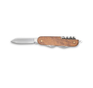 BELPIANO. Coltello tascabile multifunzione in acciaio inox e legno FullGadgets.com