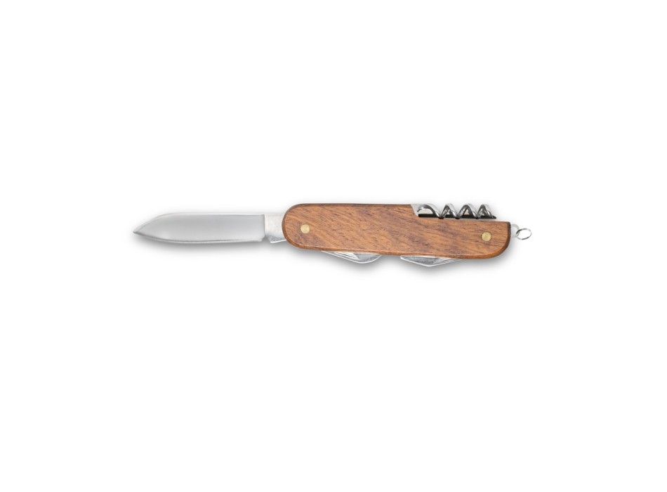 BELPIANO. Coltello tascabile multifunzione in acciaio inox e legno FullGadgets.com
