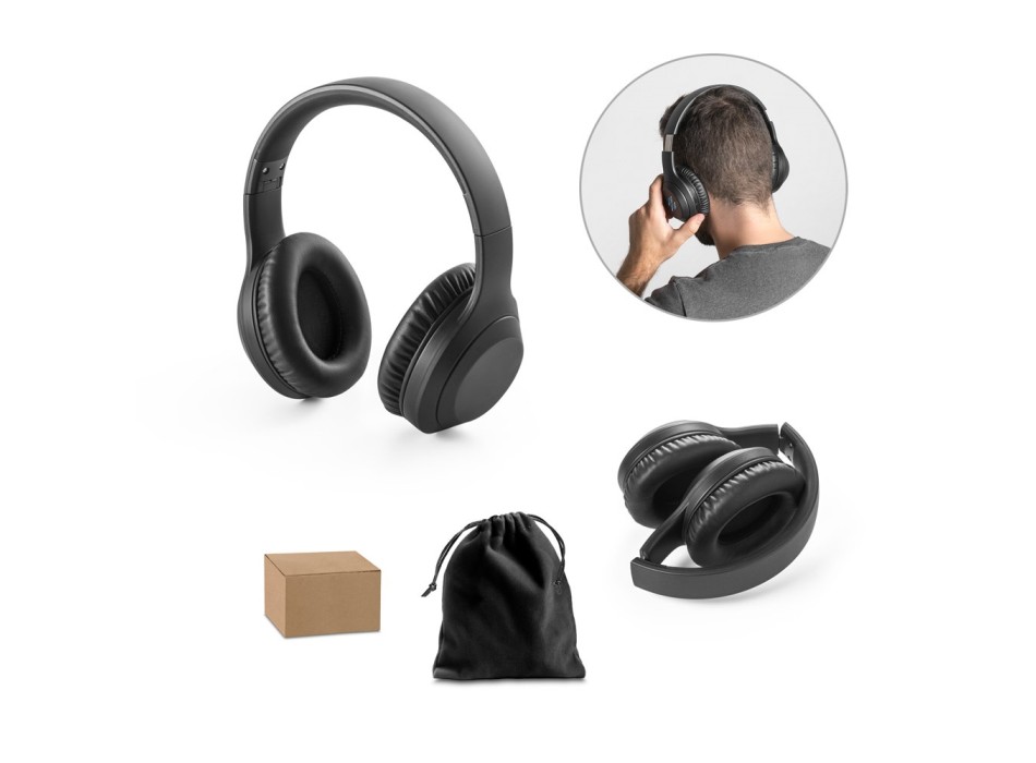 BETTENCOURT. Cuffie wireless pieghevoli con ANC e 15 ore di autonomia in ABS riciclato (100% rABS FullGadgets.com