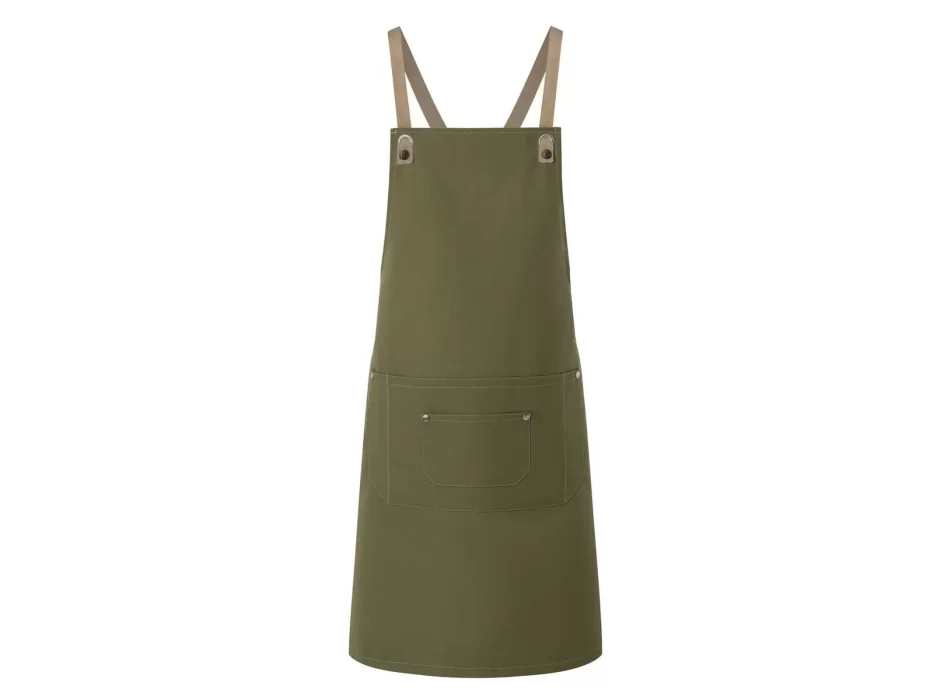Bib Apron With Crossed Ribbons And Big Pocket FullGadgets.com