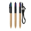 BIC® 4 Colours Wood Style with Lanyard FullGadgets.com