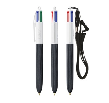 BIC® 4 Colours Wood Style with Lanyard FullGadgets.com
