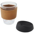 Bicchiere da 360 ml in vetro borosilicato con impugnatura in sughero e coperchio in silicone Lidan FullGadgets.com