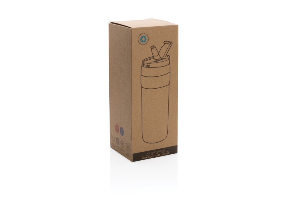 Bicchiere in acciaio riciclato RCS con tappo caldo/freddo FullGadgets.com