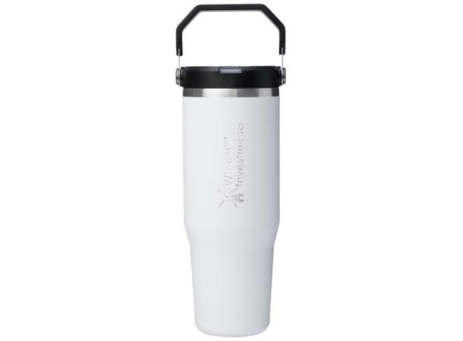 Bicchiere isolato Stanley IceFlow™ 2.0 da 890 ml in acciaio inox con cannuccia ribaltabile FullGadgets.com