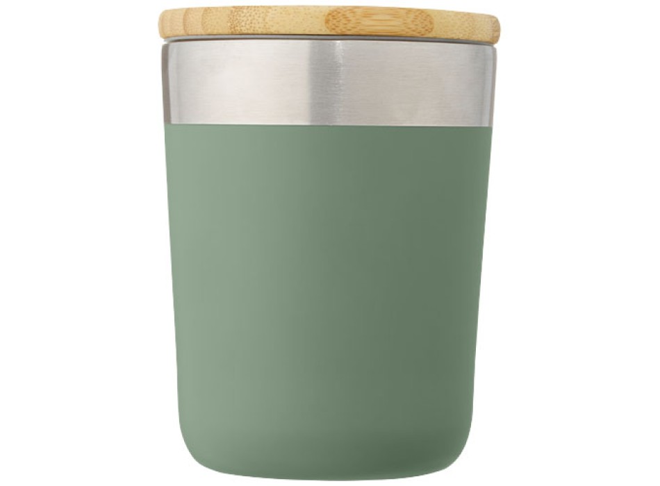 Bicchiere termico in acciaio inossidabile con isolamento sottovuoto in rame e coperchio in bambù da 330 ml Lagan FullGadgets.com