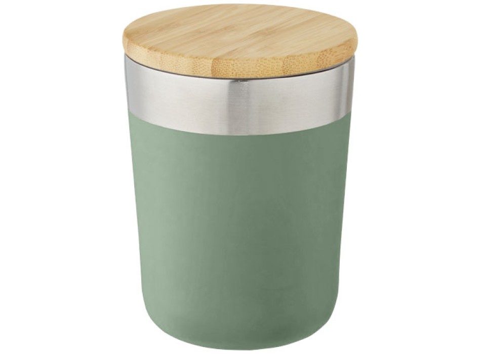Bicchiere termico in acciaio inossidabile con isolamento sottovuoto in rame e coperchio in bambù da 330 ml Lagan FullGadgets.com