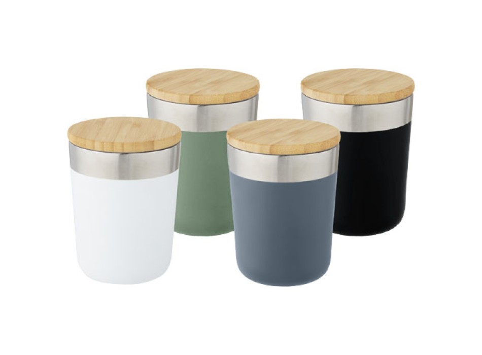 Bicchiere termico in acciaio inossidabile con isolamento sottovuoto in rame e coperchio in bambù da 330 ml Lagan FullGadgets.com