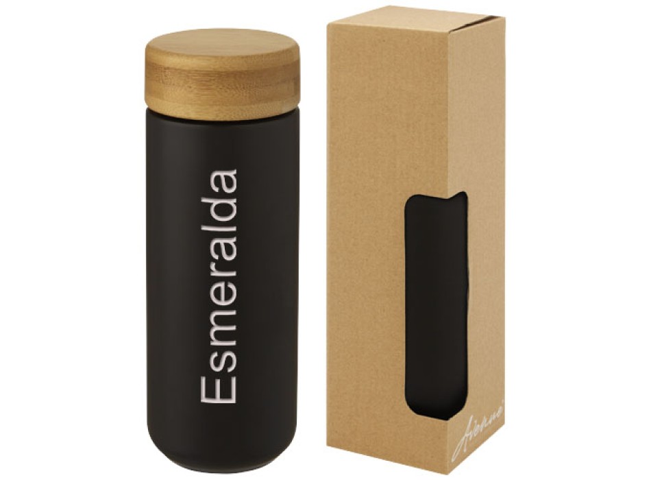 Bicchiere termico in ceramica con coperchio in bambù da 300 ml Lumi FullGadgets.com