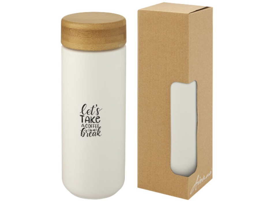 Bicchiere termico in ceramica con coperchio in bambù da 300 ml Lumi FullGadgets.com