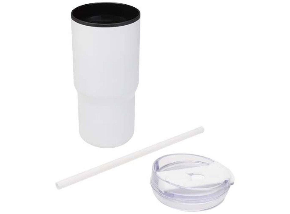 Bicchiere termico in materiale riciclato RCS a doppia parete con cannuccia da 540 ml Westin FullGadgets.com
