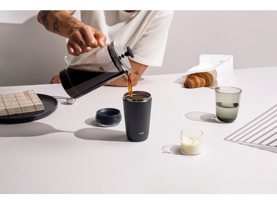 Bicchiere Topl in rAcciaio con tappo 360 brevettato 354ml FullGadgets.com