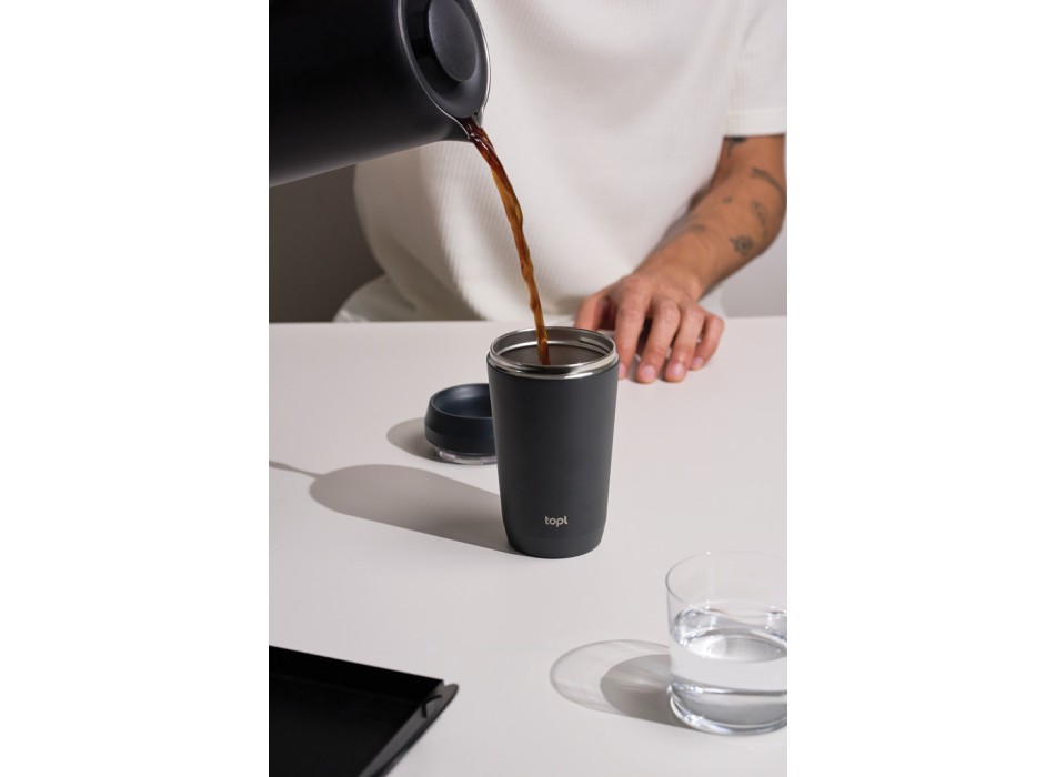 Bicchiere Topl in rAcciaio con tappo 360 brevettato 354ml FullGadgets.com