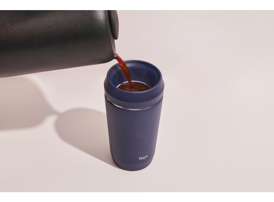 Bicchiere Topl in rAcciaio con tappo 360 brevettato 354ml FullGadgets.com