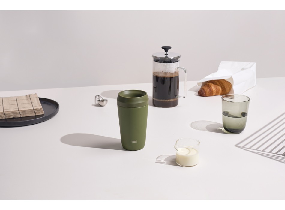 Bicchiere Topl in rAcciaio con tappo 360 brevettato 354ml FullGadgets.com