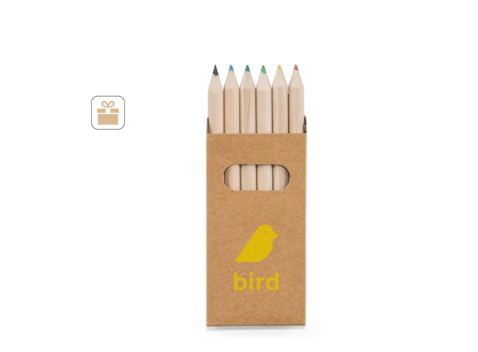 BIRD. Scatola con 6 matite colorate FullGadgets.com