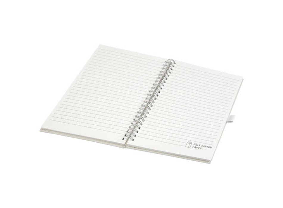 Blocco note a spirale Dairy Dream in formato A5 realizzato con cartoni del latte riciclati FullGadgets.com