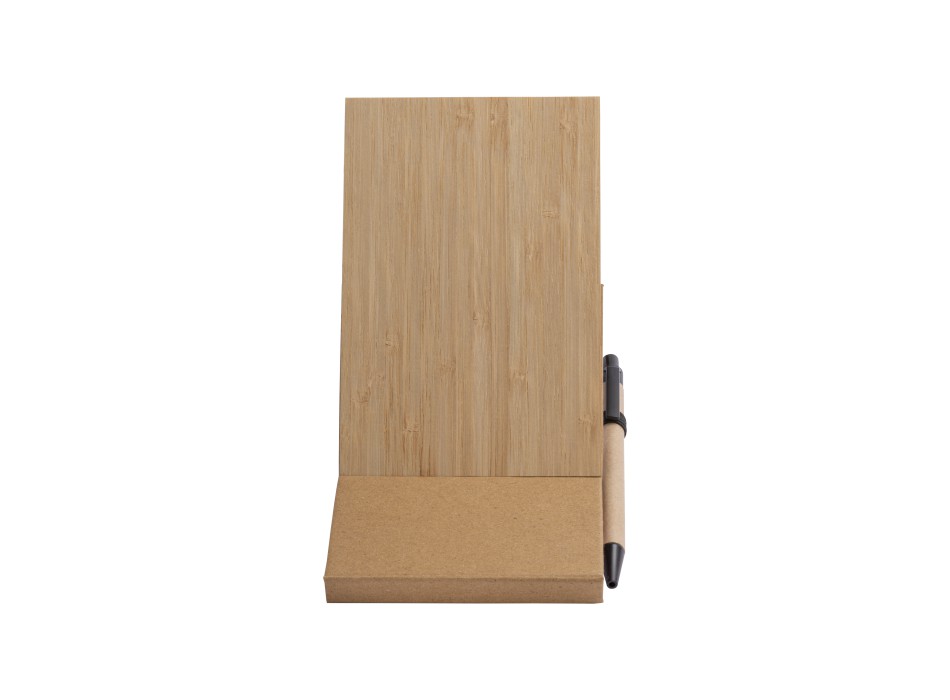 Blocco note con copertina in bambù, penna a sfera e supporto per telefono FullGadgets.com