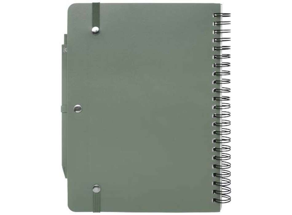 Blocco note formato A5 con copertina rigida in plastica recuperata in prossimità degli oceani e penna a sfera Thalaasa (inchiostro nero) FullGadgets.com