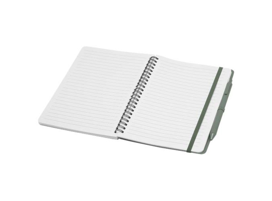 Blocco note formato A5 con copertina rigida in plastica recuperata in prossimità degli oceani e penna a sfera Thalaasa (inchiostro nero) FullGadgets.com
