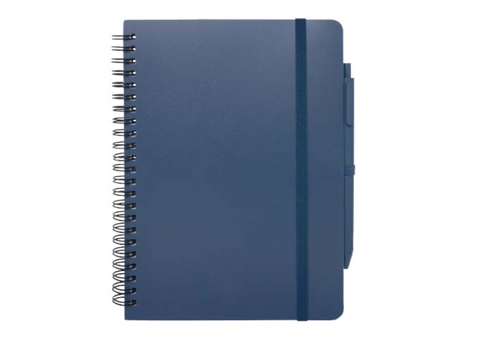 Blocco note formato A5 con copertina rigida in plastica recuperata in prossimità degli oceani e penna a sfera Thalaasa (inchiostro nero) FullGadgets.com