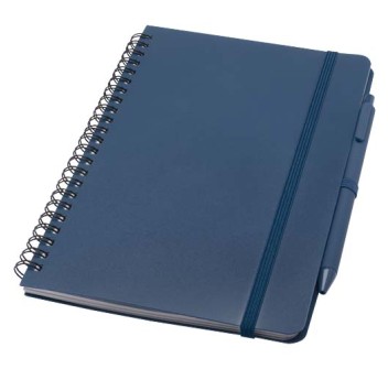 Blocco note formato A5 con copertina rigida in plastica recuperata in prossimità degli oceani e penna a sfera Thalaasa (inchiostro nero) FullGadgets.com