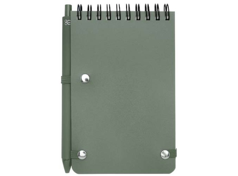 Blocco note formato A6 con copertina rigida in plastica recuperata in prossimità degli oceani e penna a sfera Thalaasa (inchiostro nero) FullGadgets.com