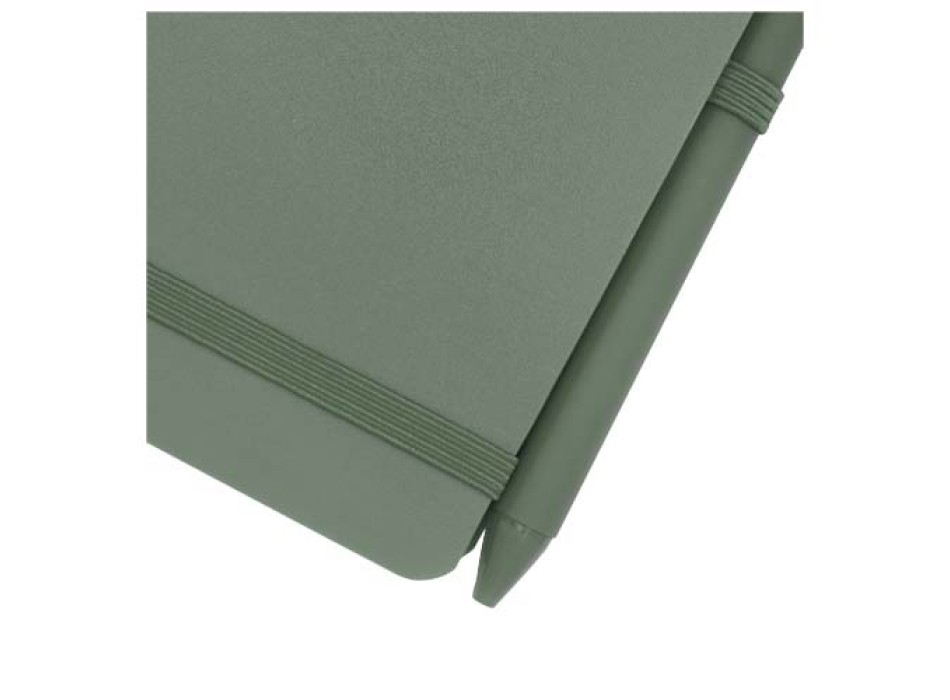 Blocco note formato A6 con copertina rigida in plastica recuperata in prossimità degli oceani e penna a sfera Thalaasa (inchiostro nero) FullGadgets.com