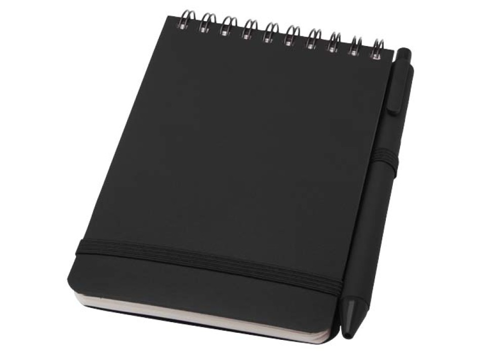 Blocco note formato A6 con copertina rigida in plastica recuperata in prossimità degli oceani e penna a sfera Thalaasa (inchiostro nero) FullGadgets.com