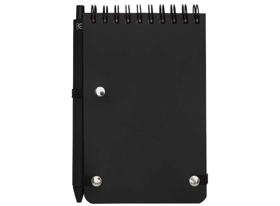 Blocco note formato A6 con copertina rigida in plastica recuperata in prossimità degli oceani e penna a sfera Thalaasa (inchiostro nero) FullGadgets.com