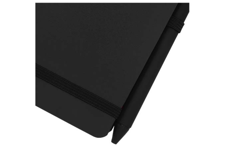 Blocco note formato A6 con copertina rigida in plastica recuperata in prossimità degli oceani e penna a sfera Thalaasa (inchiostro nero) FullGadgets.com