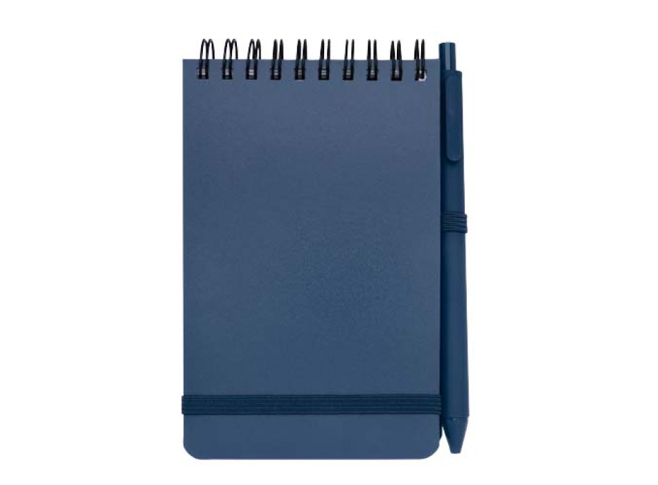 Blocco note formato A6 con copertina rigida in plastica recuperata in prossimità degli oceani e penna a sfera Thalaasa (inchiostro nero) FullGadgets.com