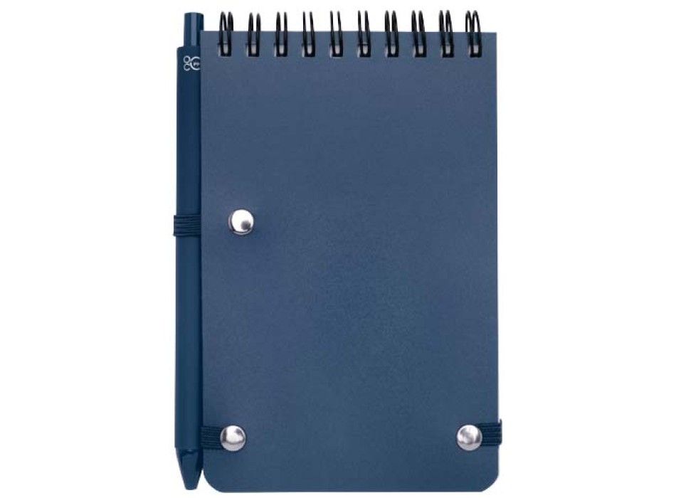 Blocco note formato A6 con copertina rigida in plastica recuperata in prossimità degli oceani e penna a sfera Thalaasa (inchiostro nero) FullGadgets.com