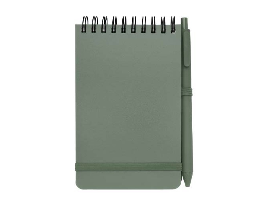 Blocco note formato A6 con copertina rigida in plastica recuperata in prossimità degli oceani e penna a sfera Thalaasa (inchiostro nero) FullGadgets.com